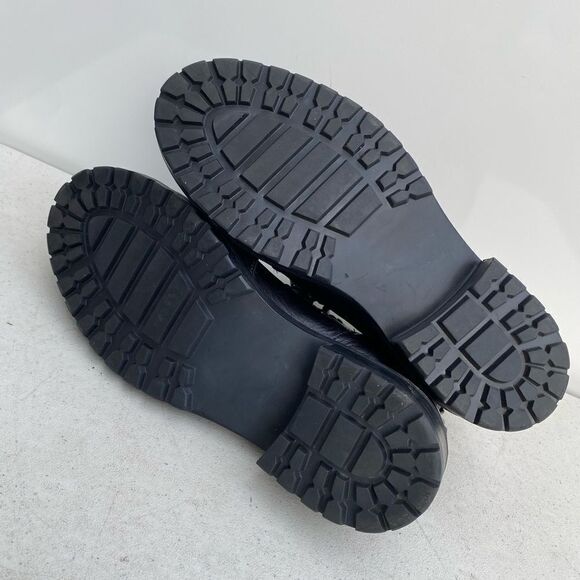 BOEMOS BLACK SOFT LEATHER SHEARLING LINING LACE UP ANKLE BOOTS  EU 40 - Picture 6 of 8